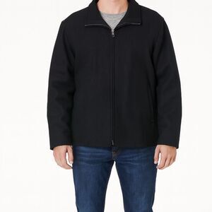 Calvin Klein Men’s Black Wool Zip Jacket XXL | Quiet Luxury Minimalist